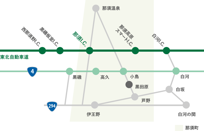 車をご利用の場合の案内図