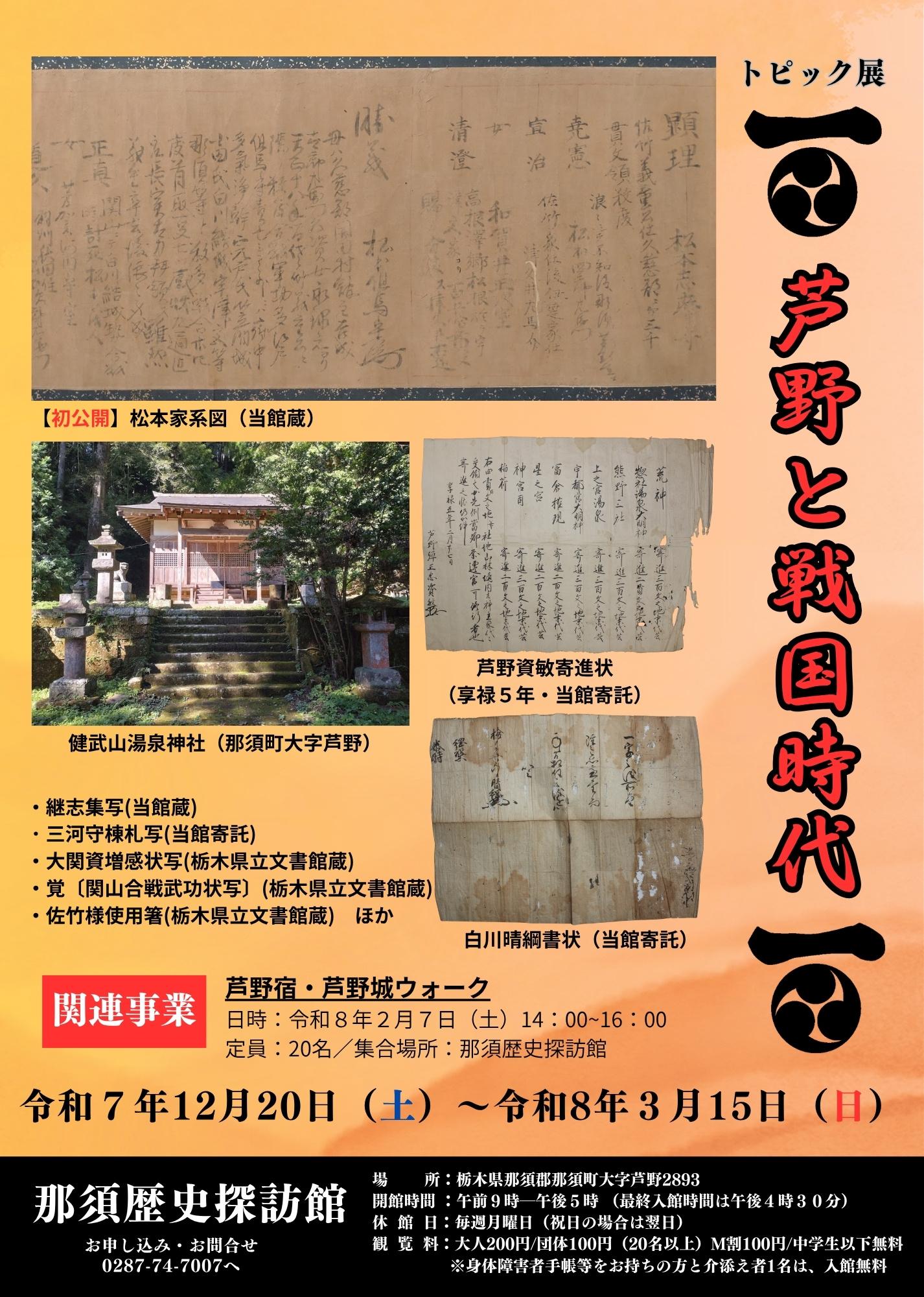 芦野と戦国時代 芦野と戦国時代